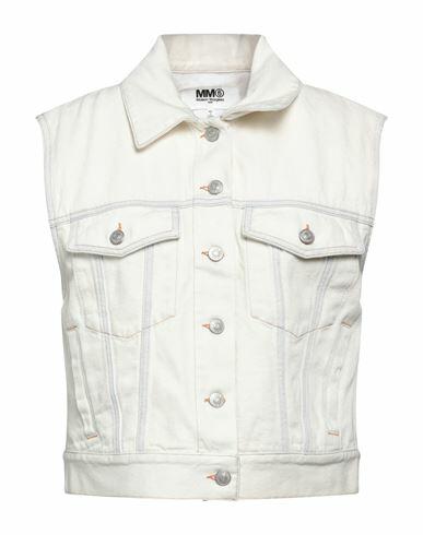 Mm6 Maison Margiela Woman Denim outerwear Ivory Cotton, Polyester Cover