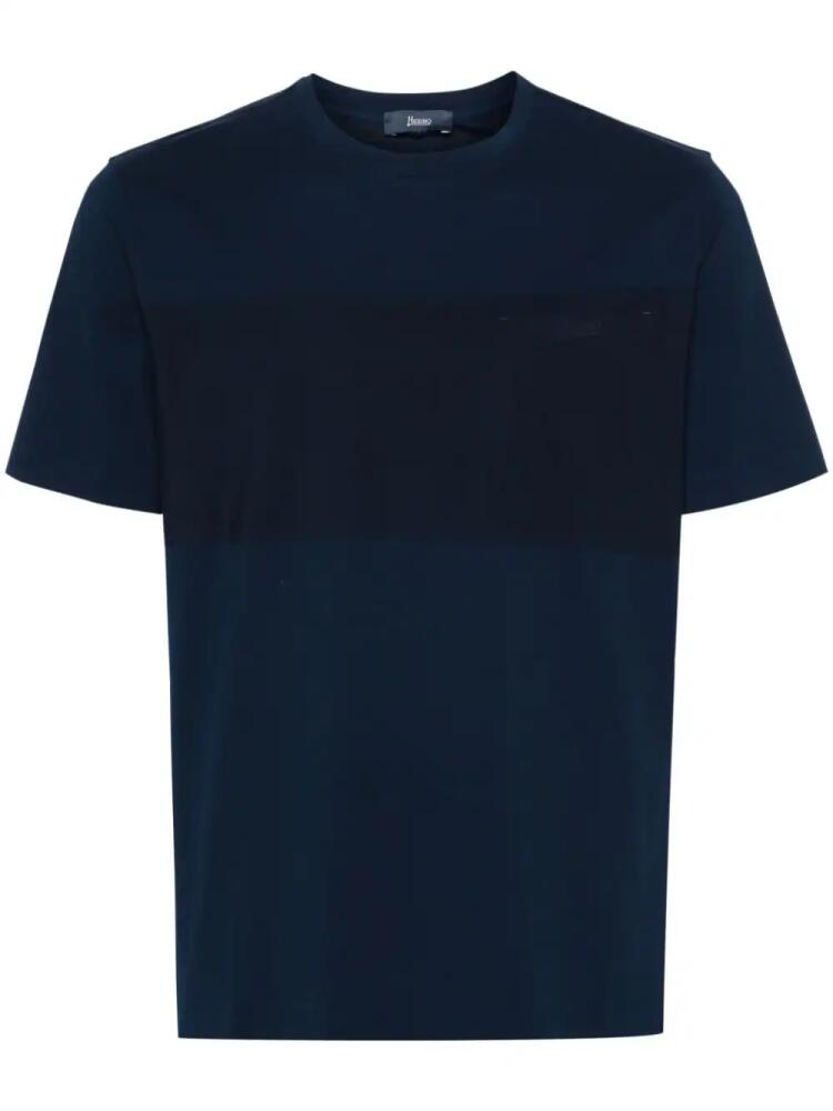 Herno logo-debossed scuba T-shirt - Blue Cover