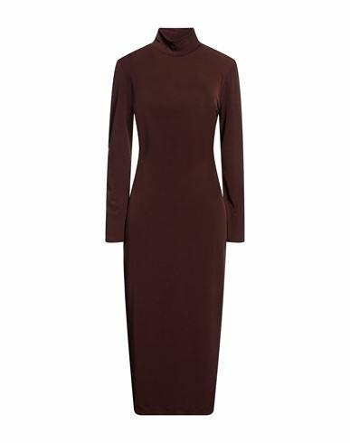 Cinqrue Woman Midi dress Brown Polyester, Elastane Cover