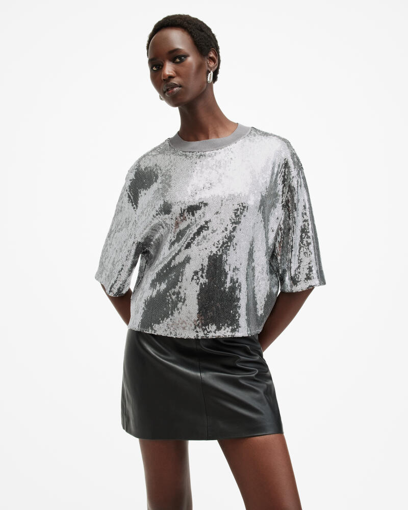 AllSaints Juela Oversized Sequin T-Shirt Cover