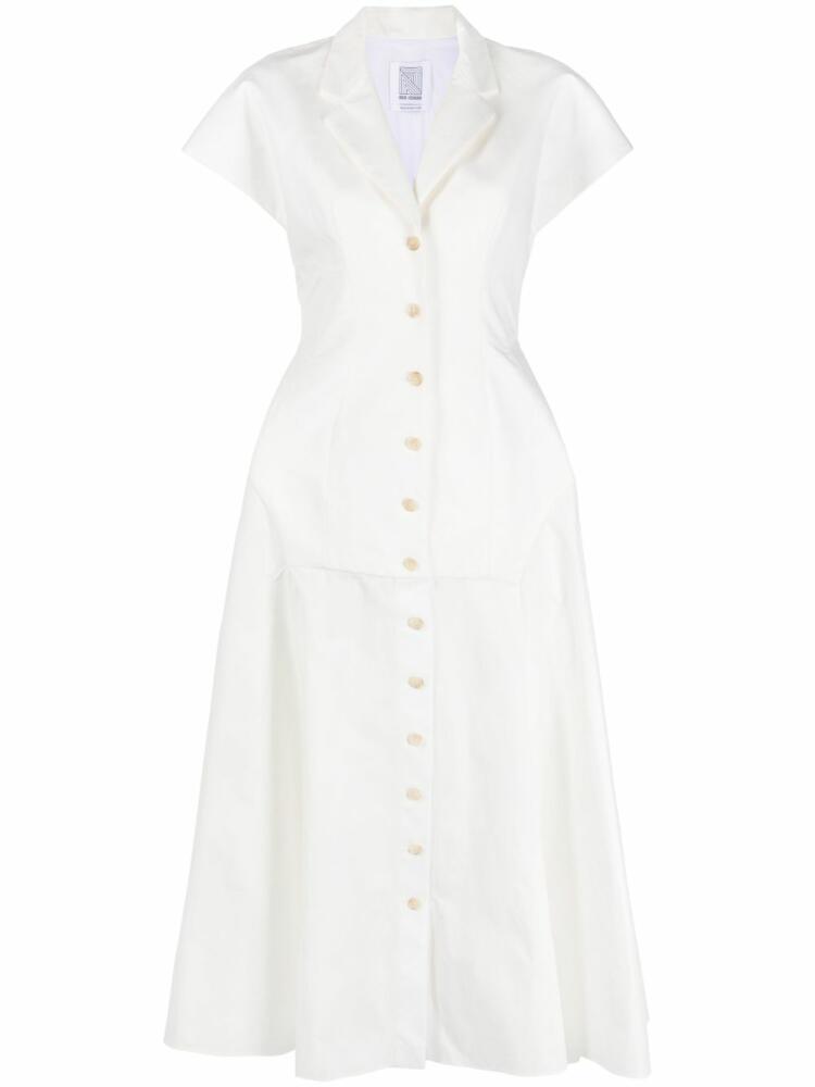 Rosie Assoulin short-sleeved cotton flared dress - White Cover