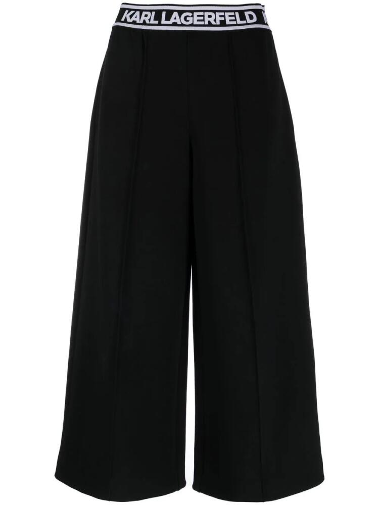 Karl Lagerfeld logo-waistband culottes - Black Cover