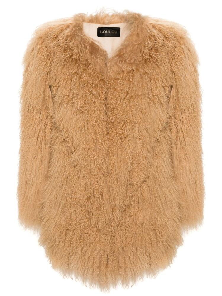 Loulou Dating You/Hating You shearling jacket - Neutrals Cover