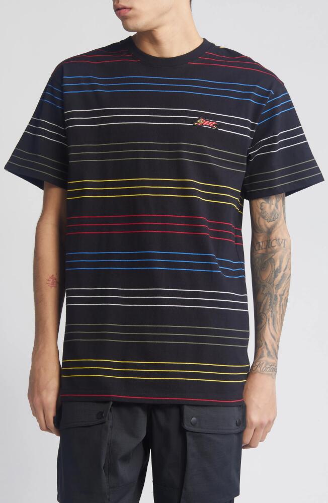 ICECREAM New Jersey Stripe Cotton T-Shirt in Black Cover