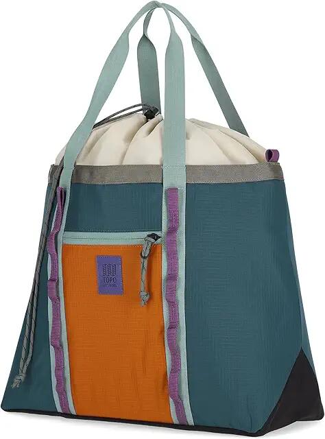 Topo Designs Mountain Utility Tote (Pond Blue/Spice) Bags Cover