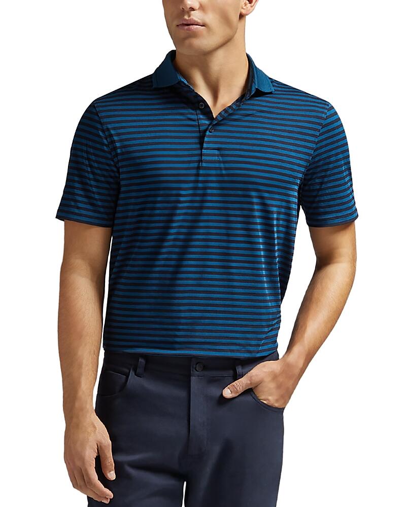 G/Fore Perforated Striped Tech Polo Shirt Cover