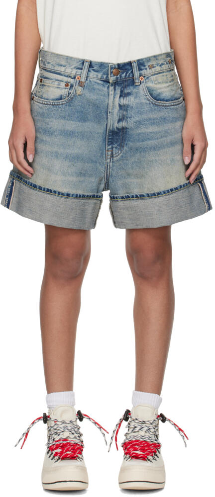 R13 Blue Nina Denim Shorts Cover