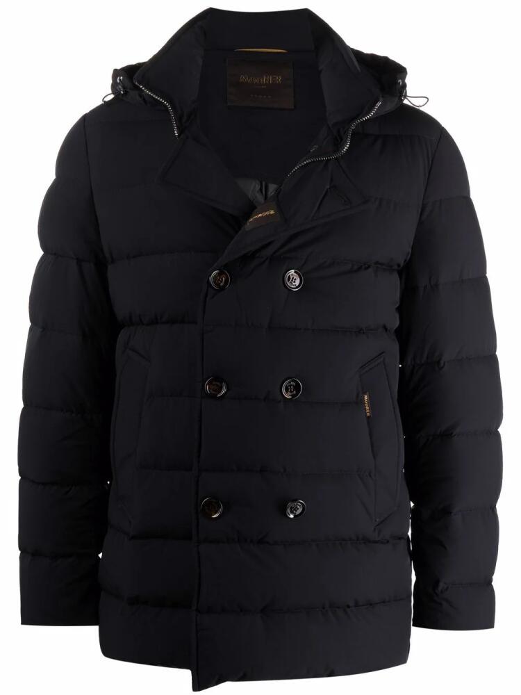 Moorer double-breasted style padded jacket - Blue Cover