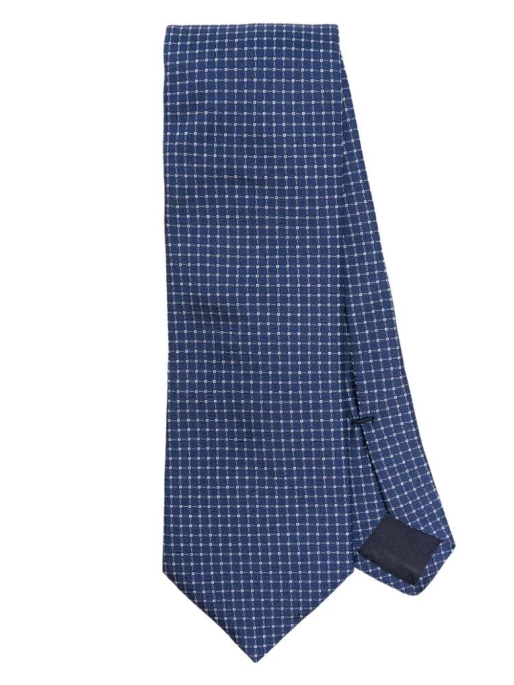 Corneliani patterned-jacquard silk tie - Blue Cover