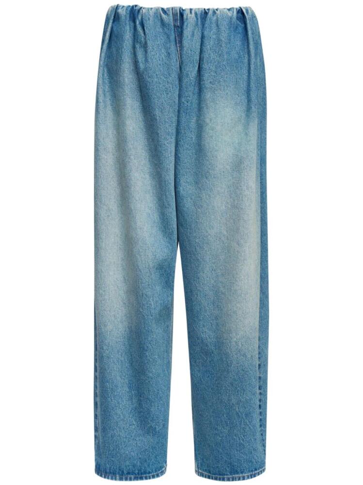 MM6 Maison Margiela blue denim pleated trousers Cover