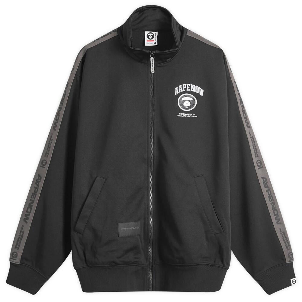 Men's AAPE Zipped Jersey Track Jacket in Black Cover