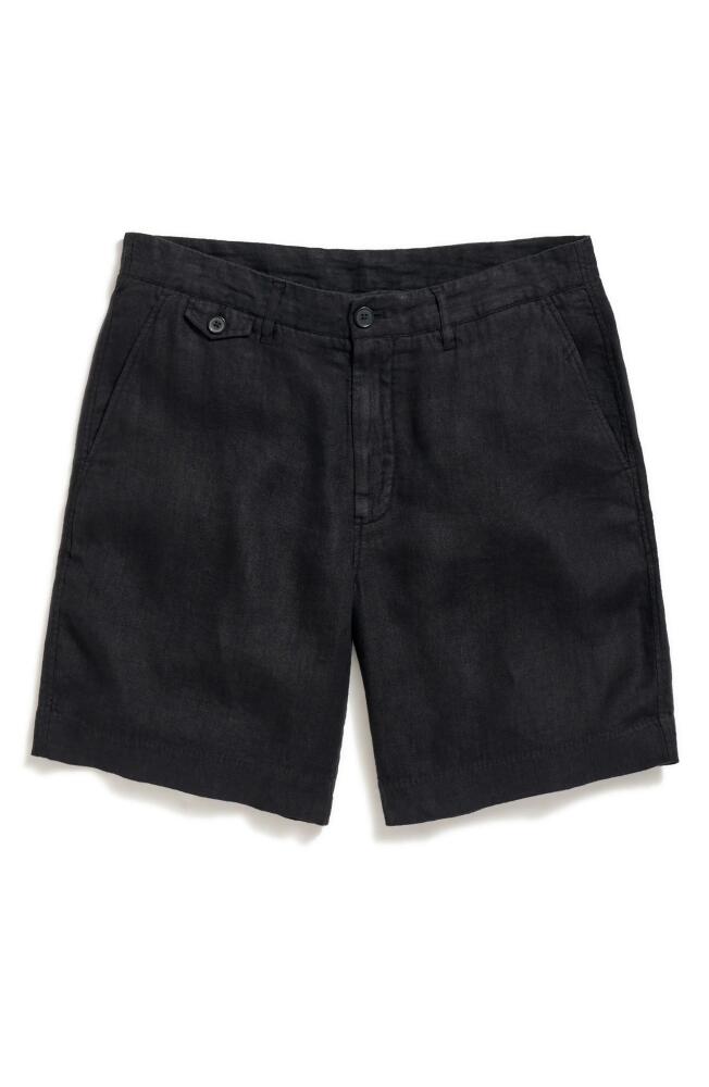 Billy Reid Moore Flat Front Linen Shorts in Black Cover