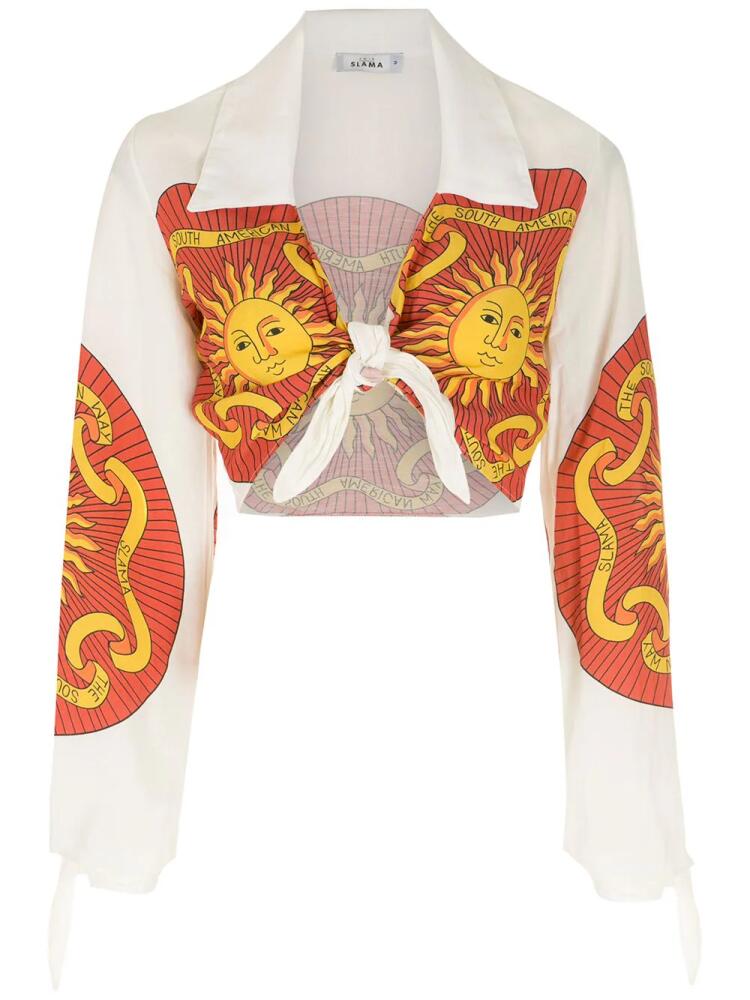 Amir Slama long sleeves cropped shirt - White Cover