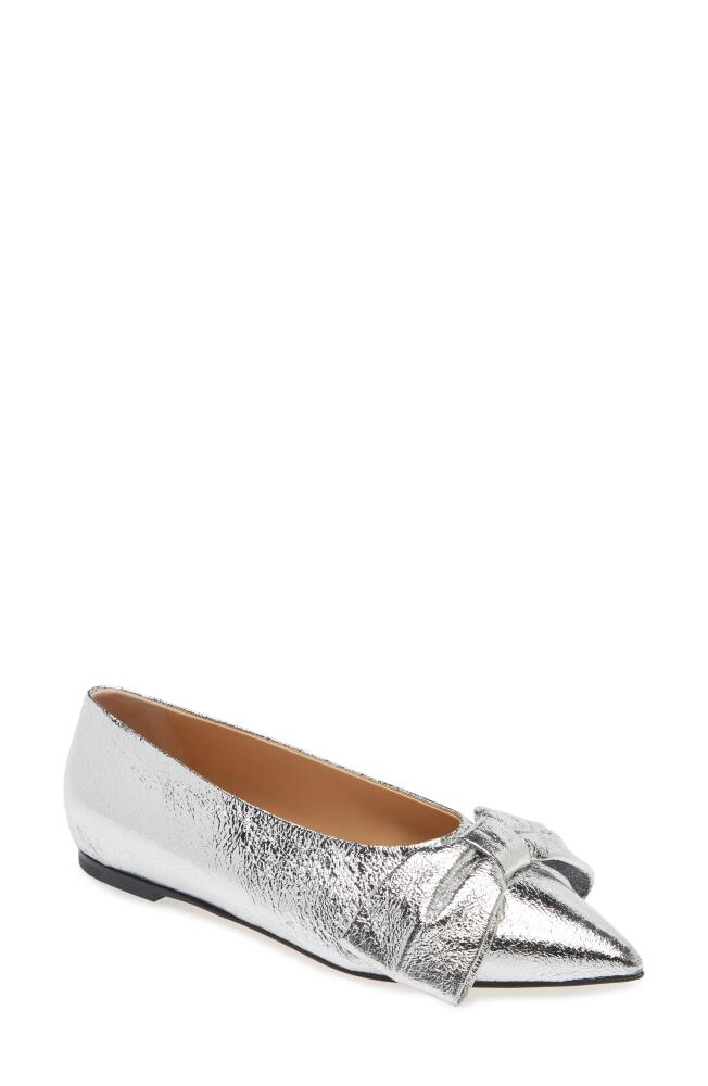 Dear Frances Bow Pointed Toe Flat in Silver Cover