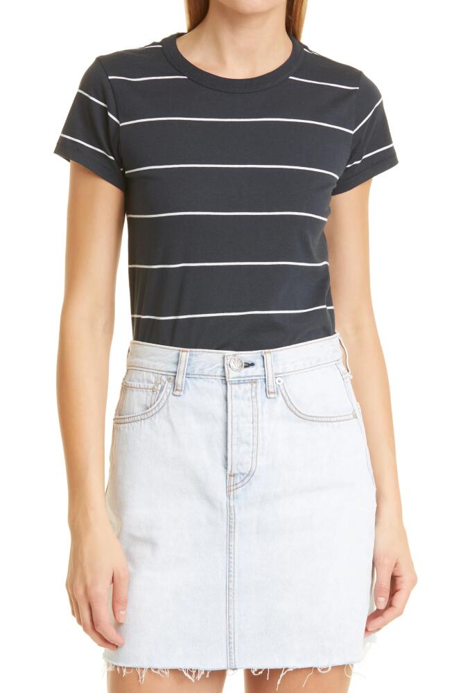 rag & bone The Stripe Organic Cotton T-Shirt in Black Cover