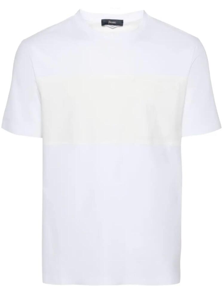 Herno logo-debossed scuba T-shirt - White Cover