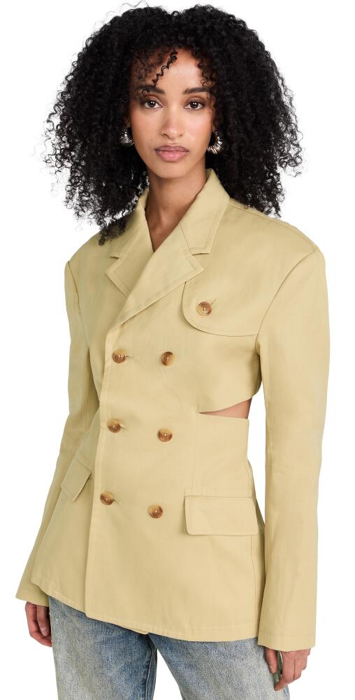 R13 Double Breasted Open Back Blazer Lt Khaki Cover