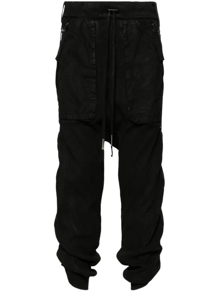 Boris Bidjan Saberi mid-rise cropped track trousers - Black Cover