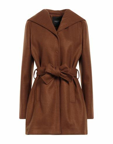 Markup Woman Coat Brown Polyester Cover