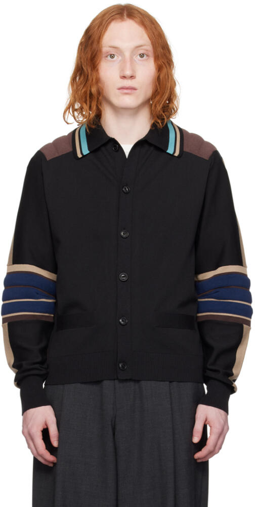 kolor Black Paneled Cardigan Cover