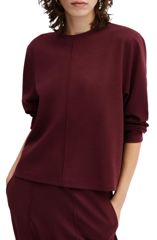 MANGO Pintuck Sweatshirt in Burgundy Cover