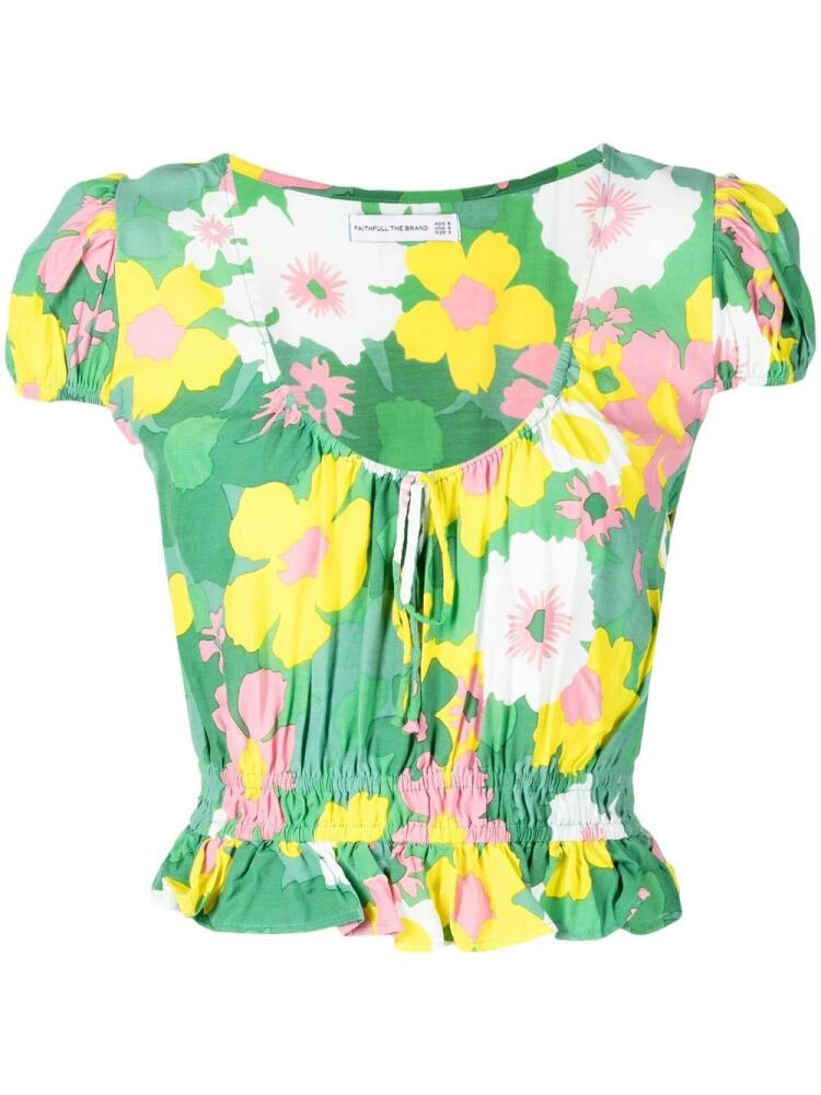 Faithfull the Brand Las Oslas floral-print blouse - Green Cover