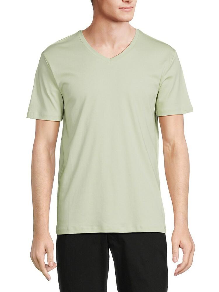 Saks Fifth Avenue Men's V Neck Tee - Bay Green Cover