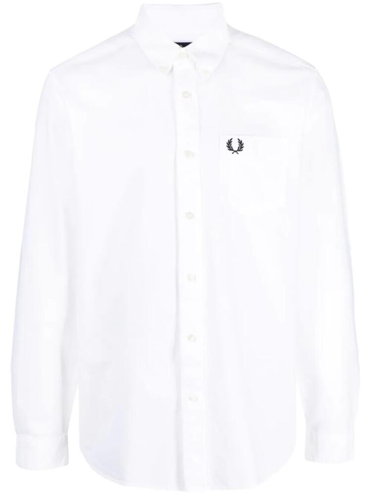 Fred Perry logo-embroidered cotton shirt - White Cover