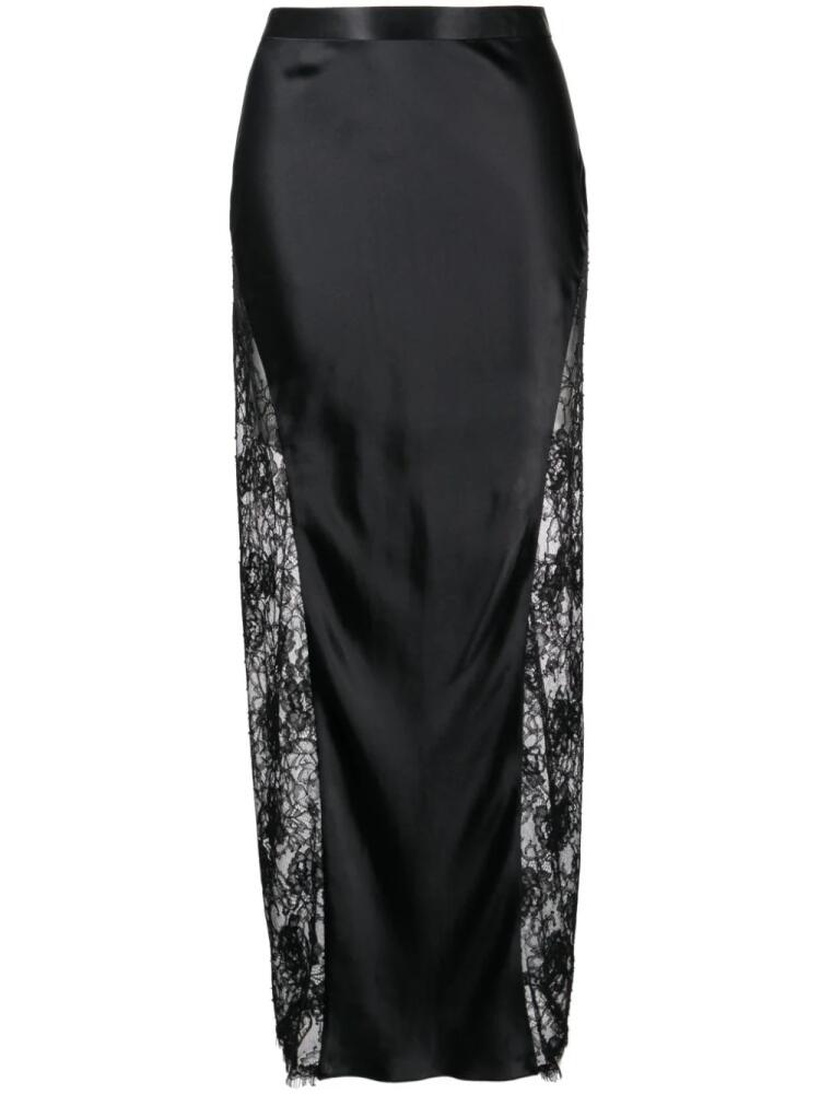 Fleur Du Mal floral lace silk maxi skirt - Black Cover