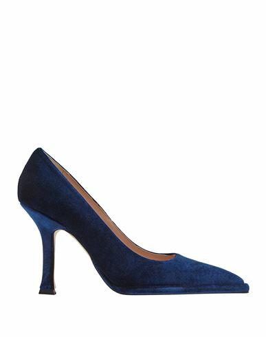 8 By Yoox Velvet Pointed-toe Pumps Woman Pumps Midnight blue Textile fibers Cover