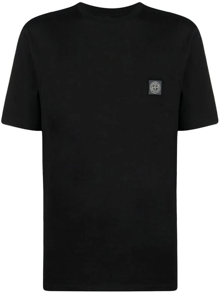 Stone Island Compass-patch cotton T-shirt - Black Cover