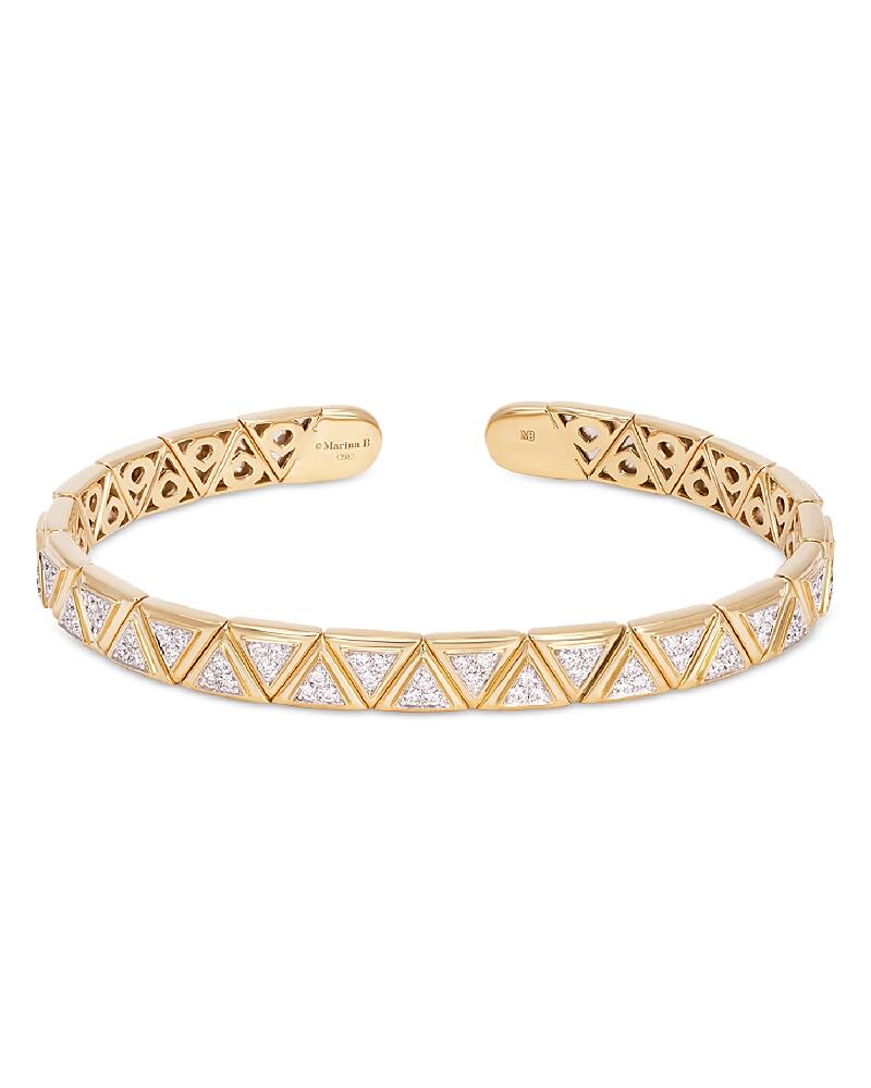 Marina B 18K Yellow Gold Triangolini Diamond Bangle Bracelet Cover