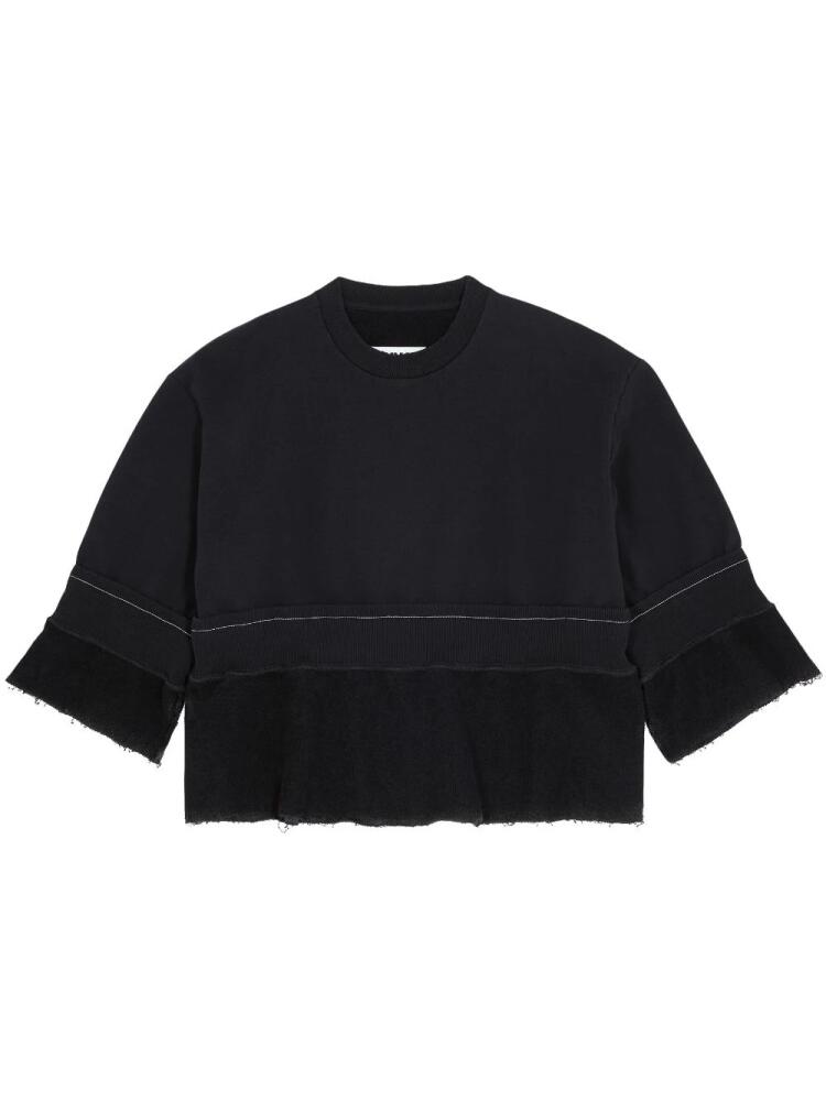 MM6 Maison Margiela cotton cropped sweatshirt - Black Cover