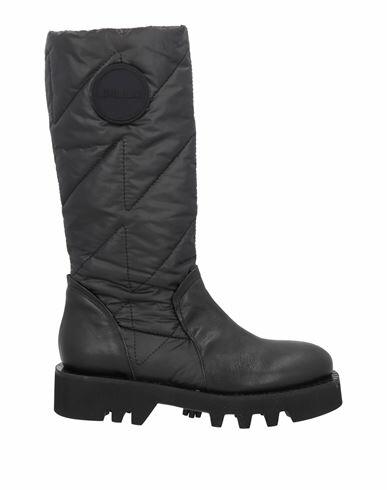 Malloni Woman Boot Black Leather, Textile fibers Cover