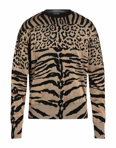 Roberto Cavalli Man Sweater Sand Viscose, Wool, Polyamide, Elastane Cover