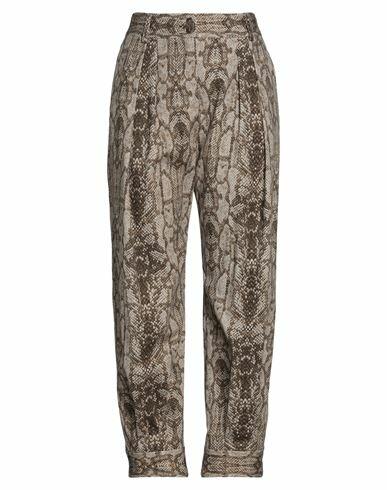 Alberta Ferretti Woman Pants Khaki Cotton, Elastane Cover