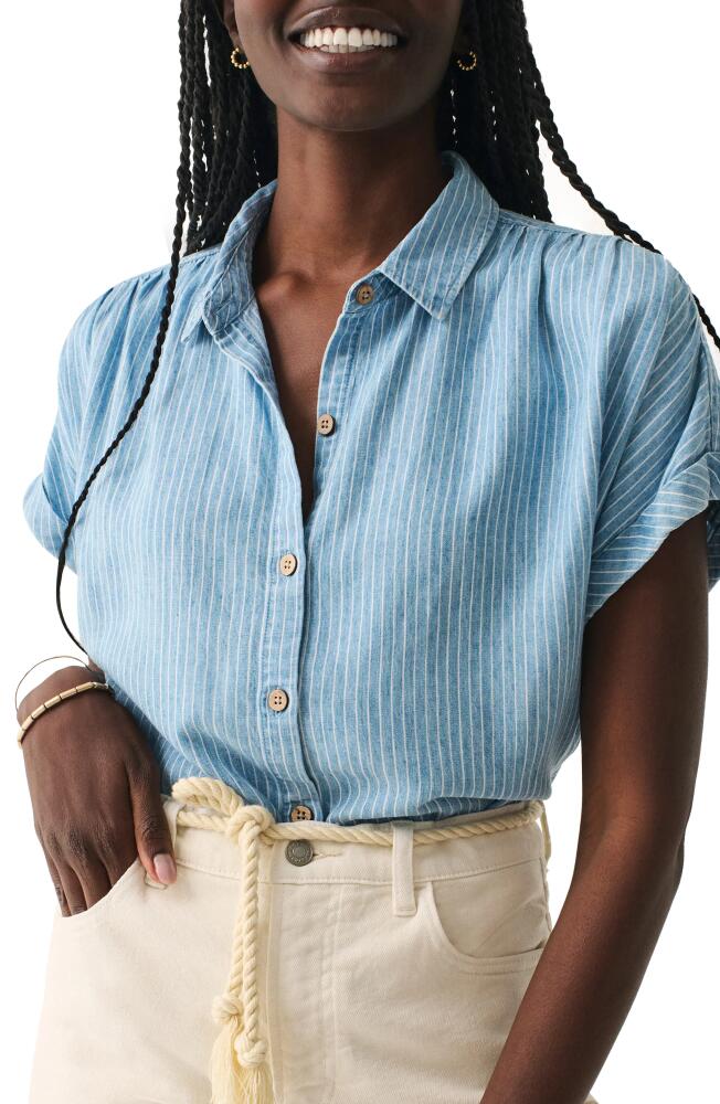 Faherty Breeze Short Sleeve Shirt in Tried And True Stripe Cover