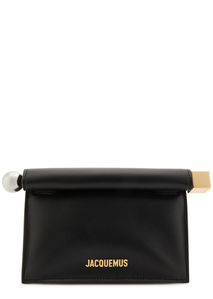 Jacquemus La Petite Pochette Rond Carré Leather Clutch - Black Cover