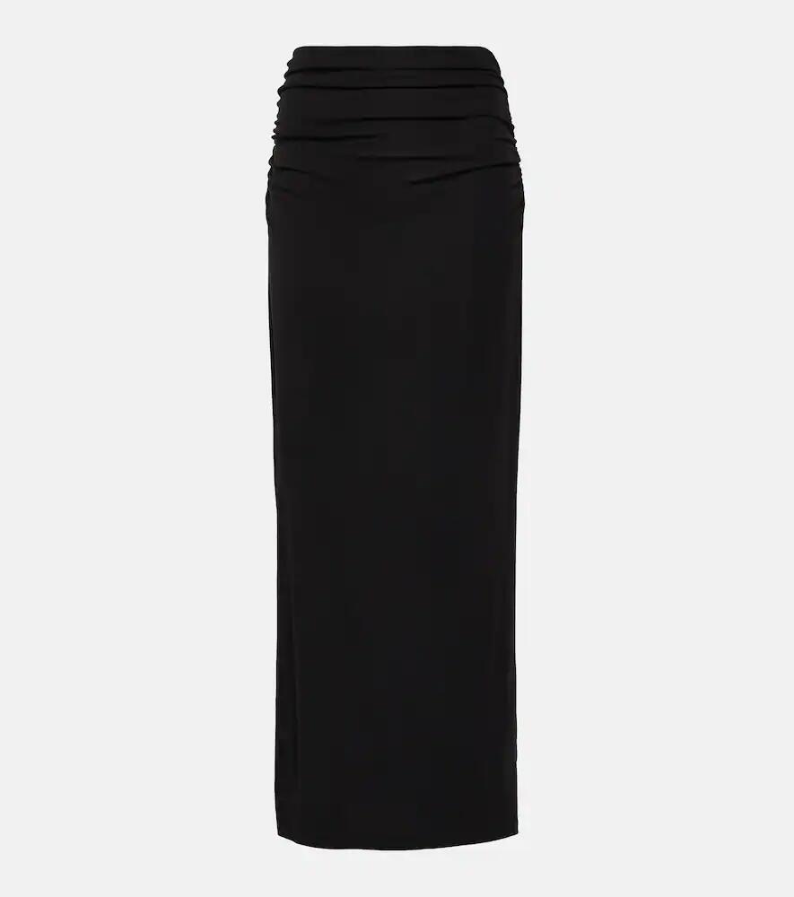 Velvet Hilton ruched jersey midi skirt Cover