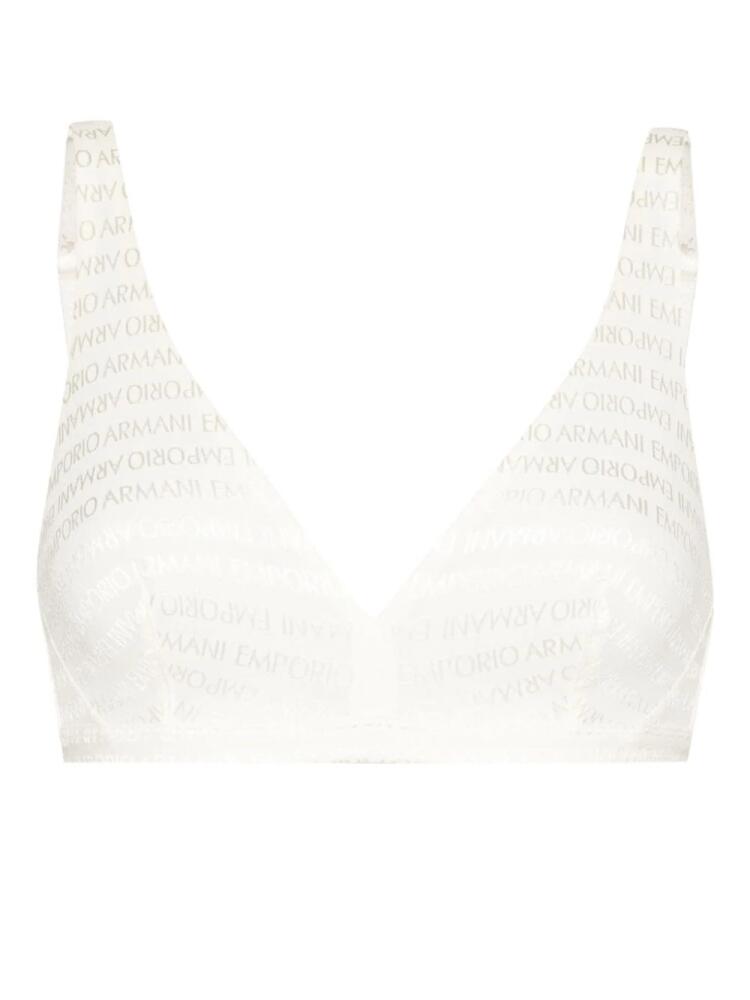 Emporio Armani logo-jacquard bra - Neutrals Cover