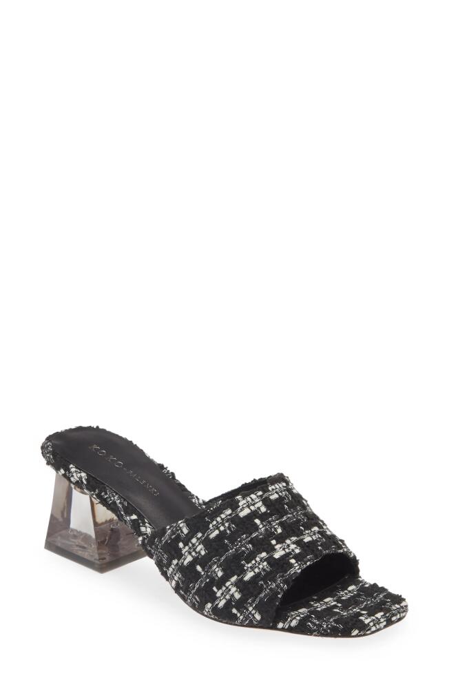 KOKO + PALENKI Belize Sandal in Black Tweed Cover