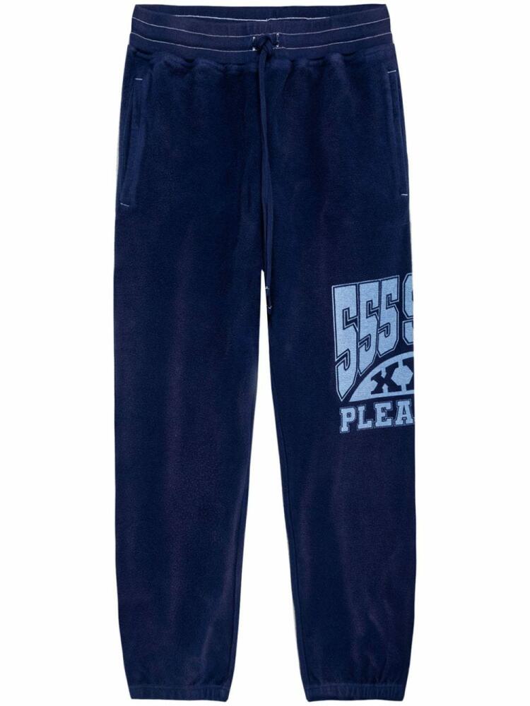 Pleasures logo-print drawstring track pants - Blue Cover