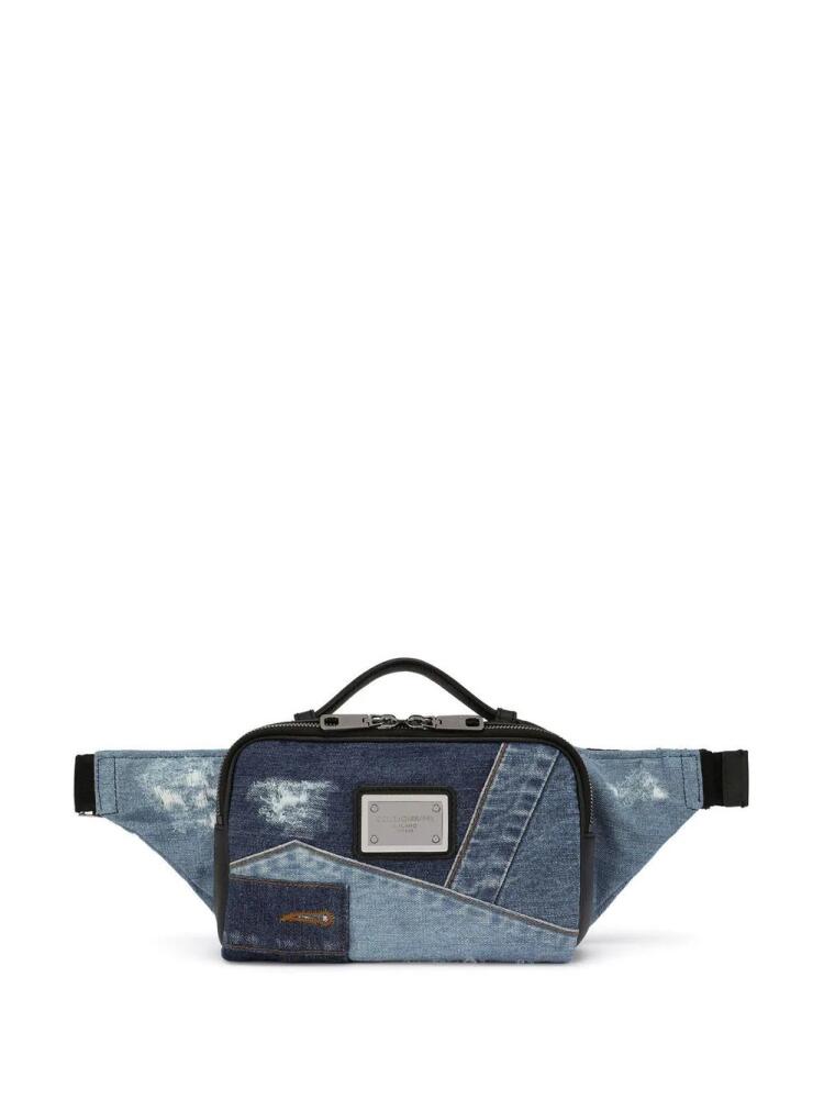 Dolce & Gabbana patchwork-denim belt bag - Blue Cover