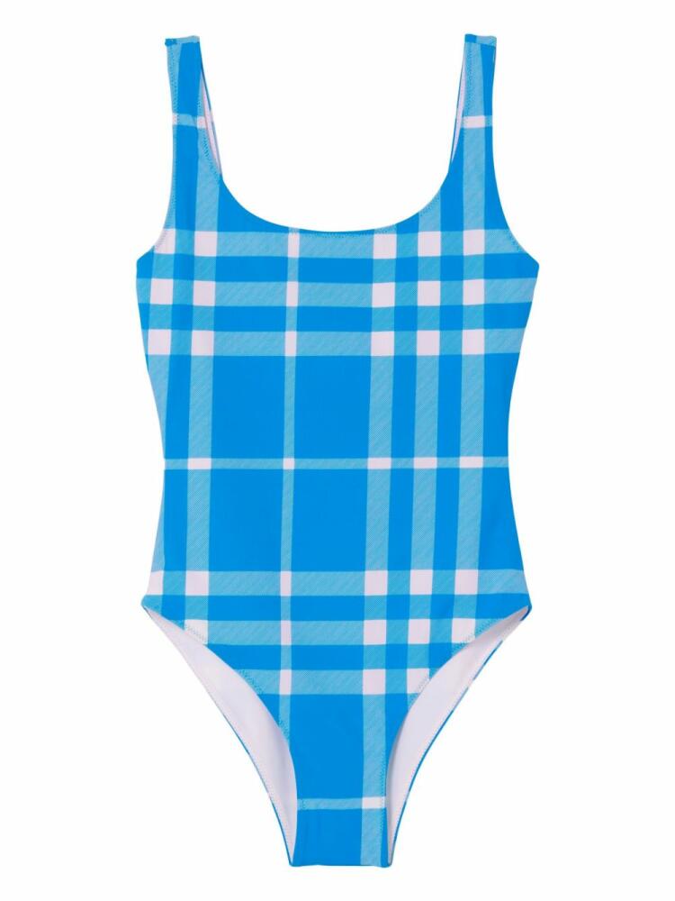 Burberry checked stretch swimsuit - Blue Cover