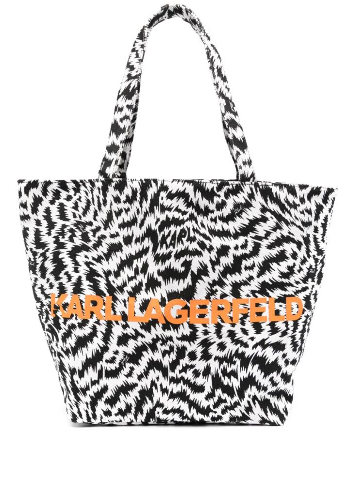 Karl Lagerfeld zebra-print tote bag - White Cover