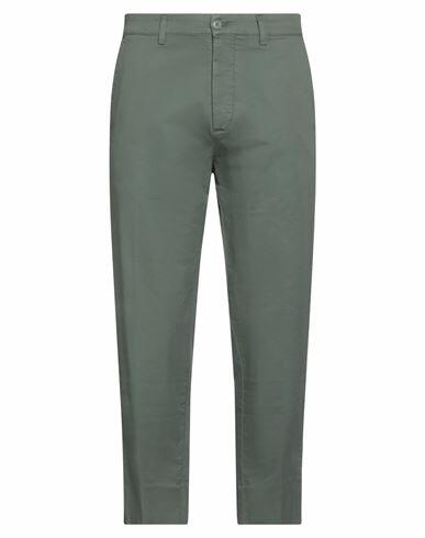 Haikure Man Pants Military green Cotton, Elastane Cover