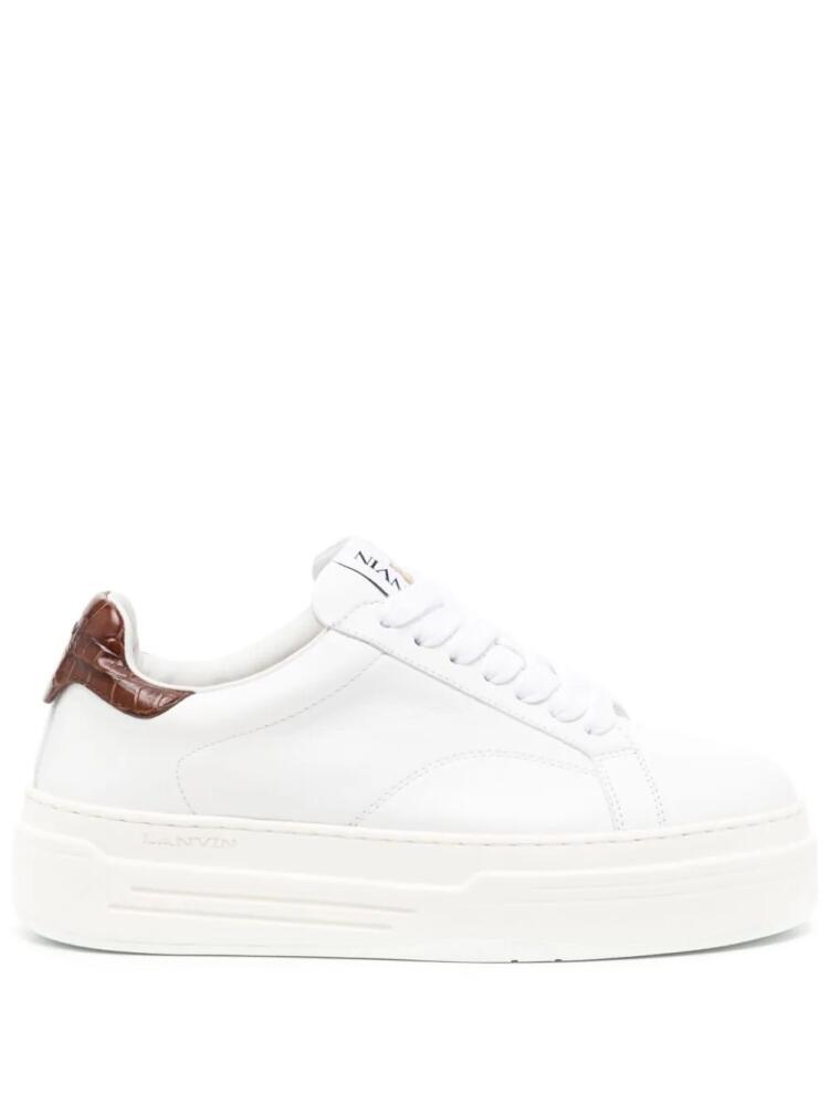 Lanvin DDB0 leather platform sneakers - White Cover