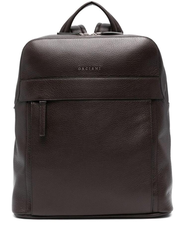 Orciani logo-lettering backpack - Brown Cover