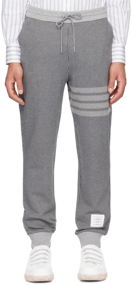 Thom Browne Gray Striped Sweatpants Cover