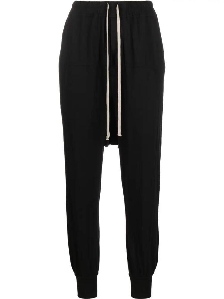 Rick Owens DRKSHDW dropped-crotch track pants - Black Cover